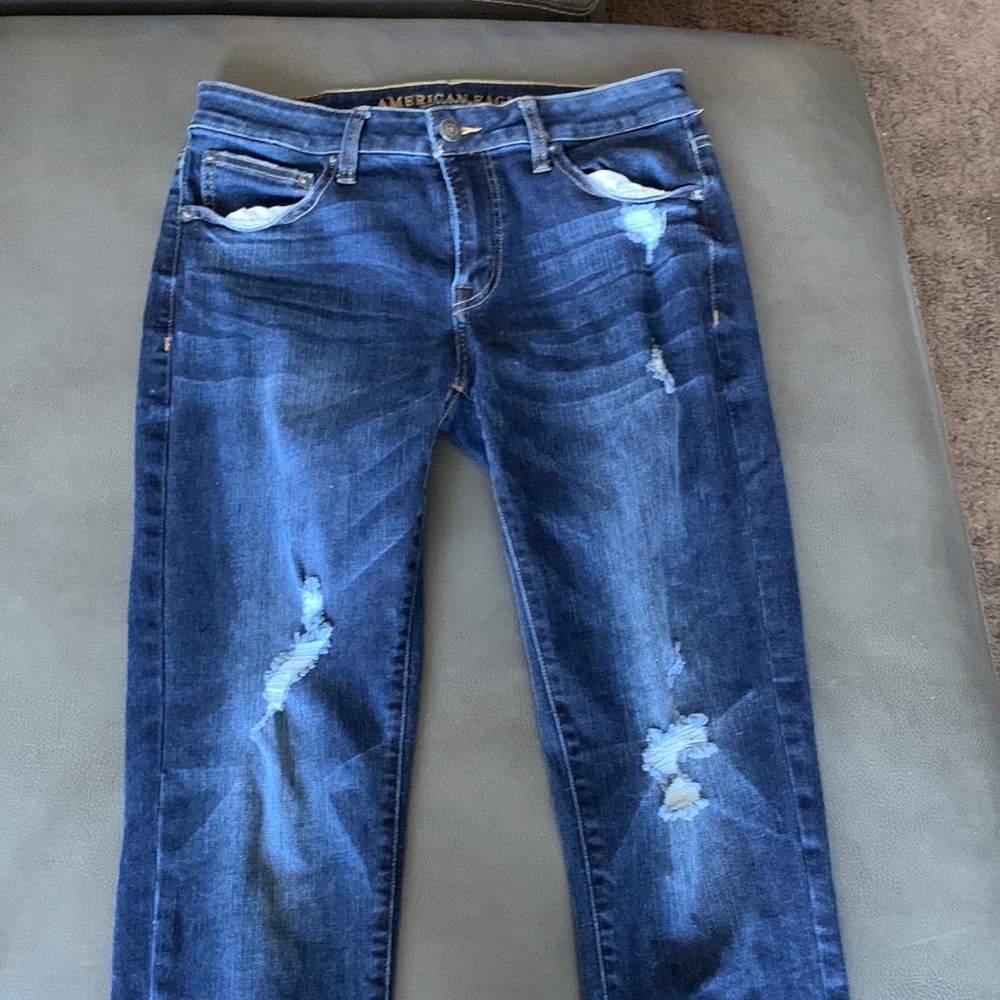 American Eagle extreme flex navy blue jeans